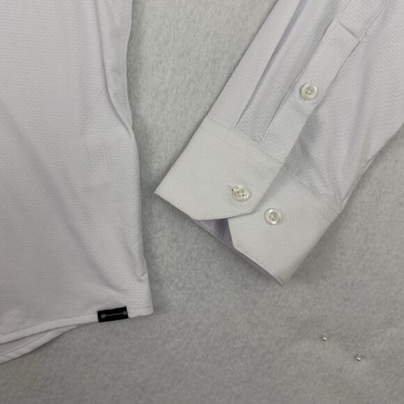 Barbell Apparel Motive Dress Shirt Mens M White Performance Stretch - Picture 8 of 10